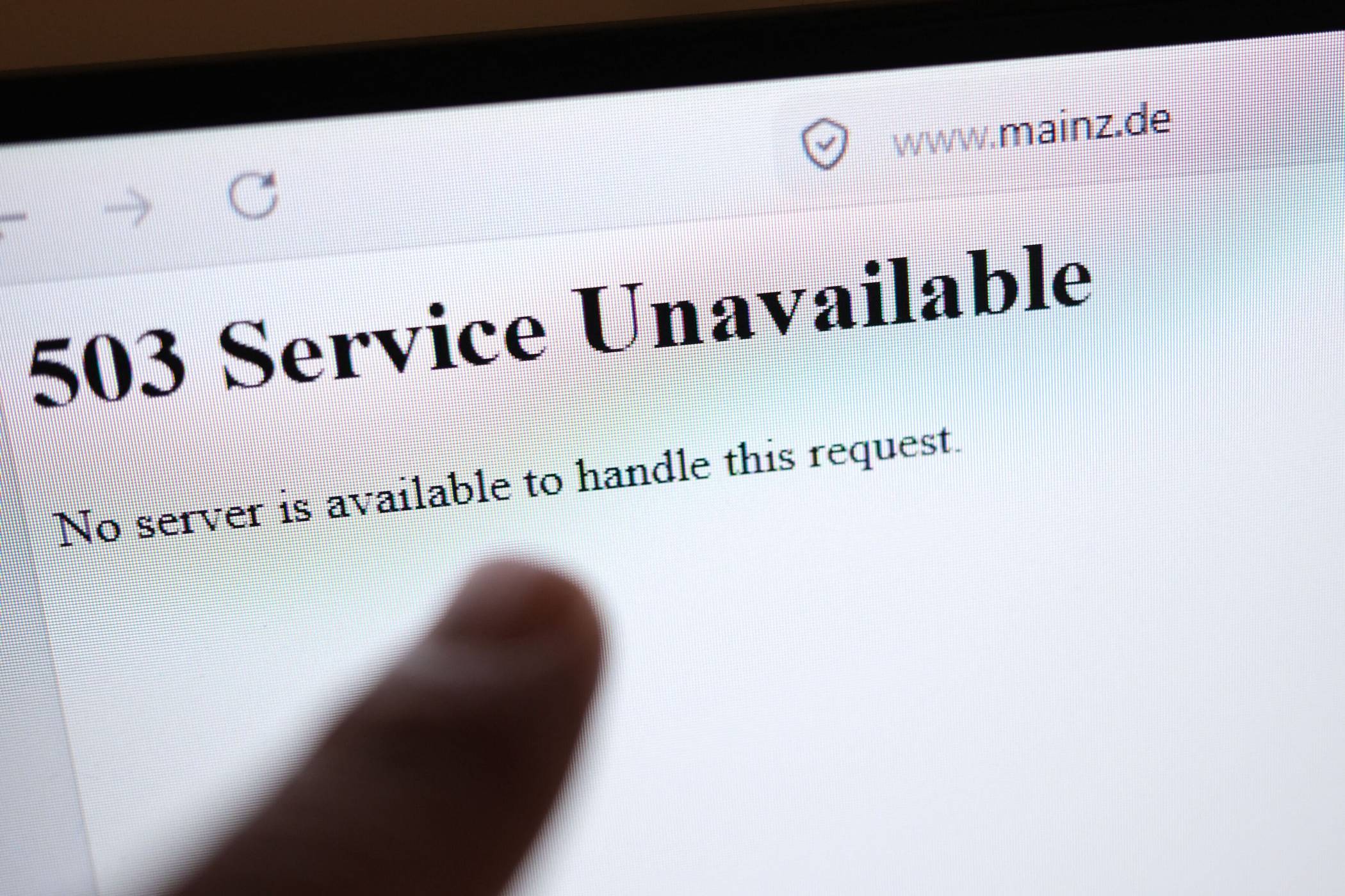 Vorübergehend nicht erreichbare Website der Stadt Mainz